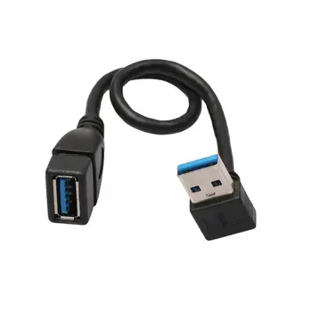 Удлинительный кабель USB 3.0 под прямым углом 90 градусов от мужчины к женщине, шнур адаптера, 20 см
