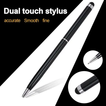 Универсальный стилус из нержавеющей стали 2 в 1 для iPad, iPhone, iPod, емкостный стилус с сенсорным экраном и шариковая ручка
