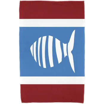 Уникальное 60-дюймовое полотенце-головоломка с рисунком рыбы и животных для изысканных летних каникул.