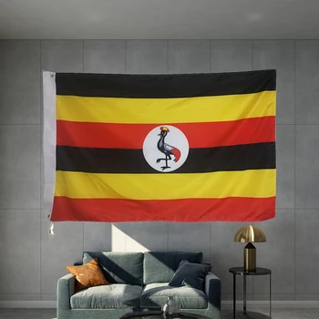 Флаг Республики Уганда Страны Восточной Африки Национальный Баннер 3X5 футов 150X90 см, Флаг с графическим принтом на заказ, полиэстер