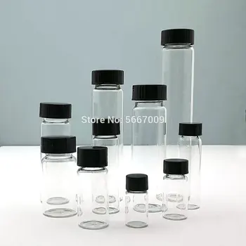 флакон для образцов из прозрачного стекла объемом от 2 мл до 60 мл, Лабораторный флакон с реагентом, Маленькие прозрачные флаконы для химических экспериментов