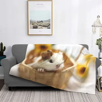 Фланелевое одеяло с рисунком морской свинки, Осенне-зимнее Милое животное, Многофункциональное супер Мягкое Одеяло, Покрывало для дивана на открытом воздухе