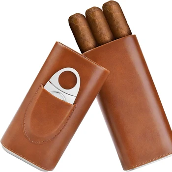 Футляр для сигар с подкладкой из кедрового дерева - Дорожный футляр для сигар, Резак для сигар, Хьюмидор