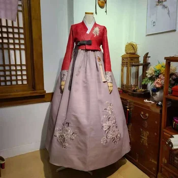 Ханбок, Корея, Оригинальная импортная ткань, Ханбок для Мамы, свадебный тост, платье для вечеринки в честь Дня рождения, Женский костюм для выступлений