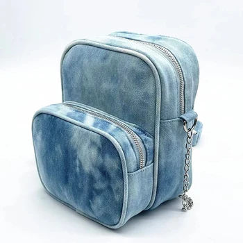 Холщовая сумка с завязками, Дизайнерские сумки через плечо с цепочками, женские мини-сумки и кошельки из джинсовой ткани, женская модная сумка-тоут, Шикарная