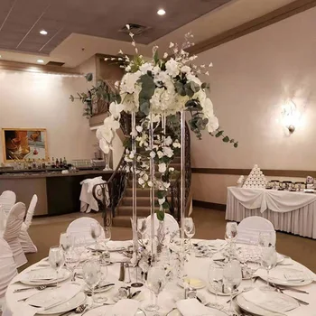 Центральные элементы свадебного стола, Украшение Букета искусственных цветов, Акриловая ваза, Сувениры, Подставка для торта, подставка для цветочных колонн