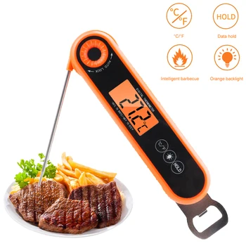 Цифровой Термометр для мяса, пищевой термометр с мгновенным считыванием, для приготовления пищи на гриле с вращающимся зондом, автоматическое отключение, Водонепроницаемый Кухонный гаджет