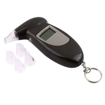 Цифровой тестер дыхания на алкоголь С ЖК-дисплеем, анализатор мундштуков, детектор, брелок для ключей, устройство для проверки выдува