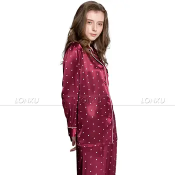 Шелковая пижама с длинным рукавом Для женщин, Женские атласные пижамные комплекты, Пижамы, Пижамное белье, Костюм большого размера