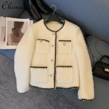 Элегантный пуховик, пальто, женская зимняя одежда, Новая высококачественная французская модная женская теплая короткая куртка с длинными рукавами, универсальная