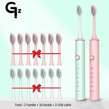 Электрическая звуковая зубная щетка GeZhou, заряжаемая через USB, Водонепроницаемые электронные зубные щетки, сменные головки для взрослых и детей