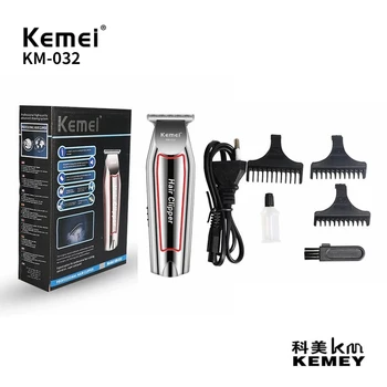 Электрическая машинка для стрижки волос Kemei KM-032, Парикмахерский Триммер, Профессиональная машинка для стрижки волос с керамическим лезвием, беспроводной Триммер для мужчин