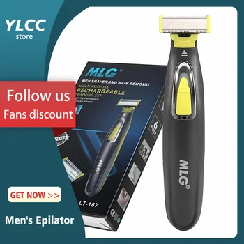 Электробритва для мужчин, Профессиональный Триммер для бороды, Беспроводная бритва, Тример для тела, USB-Перезаряжаемый станок для бритья волос для мужчин