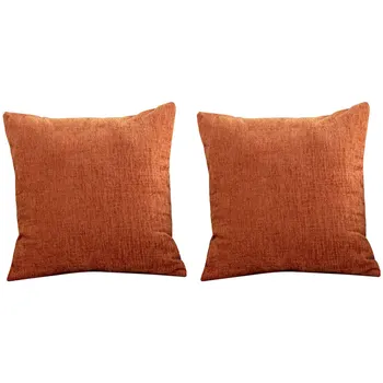 Ярко-оранжевые наволочки 18X18 дюймов, набор из 2 Современных декоративных наволочек в деревенском стиле, Квадратный наволочный чехол